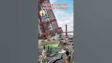 buildning in the river suddenly collapse #shortsvideo #buildingcollapse