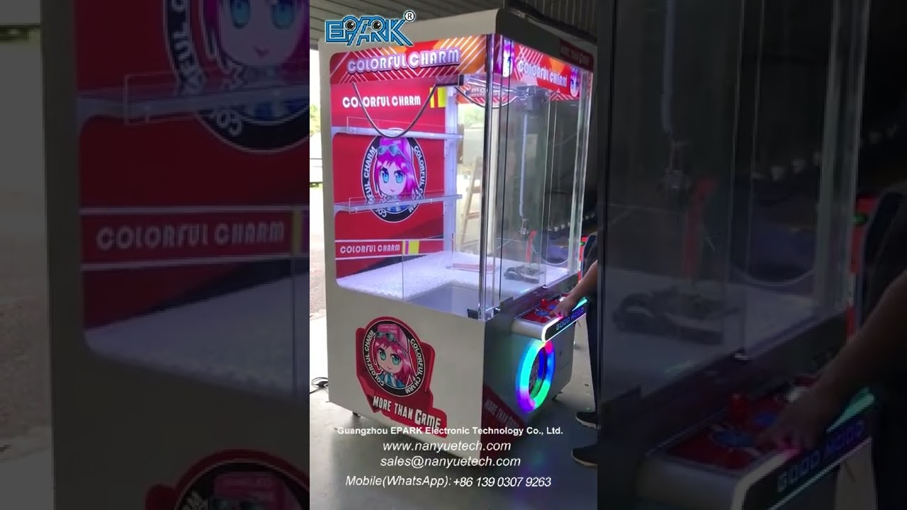 EPARK colorful charm Coin Operated Mini Plush Toy Selling Doll Claw Machine Coin Operated Arcade