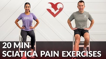 20 Min Sciatica Pain Relief Exercises - Sciatica Treatment, Therapy, & Sciatic Nerve Pain Stretches