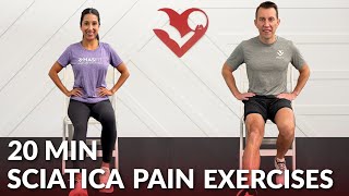 20 Min Sciatica Pain Relief Exercises  Sciatica Treatment, Therapy, & Sciatic Nerve Pain Stretches