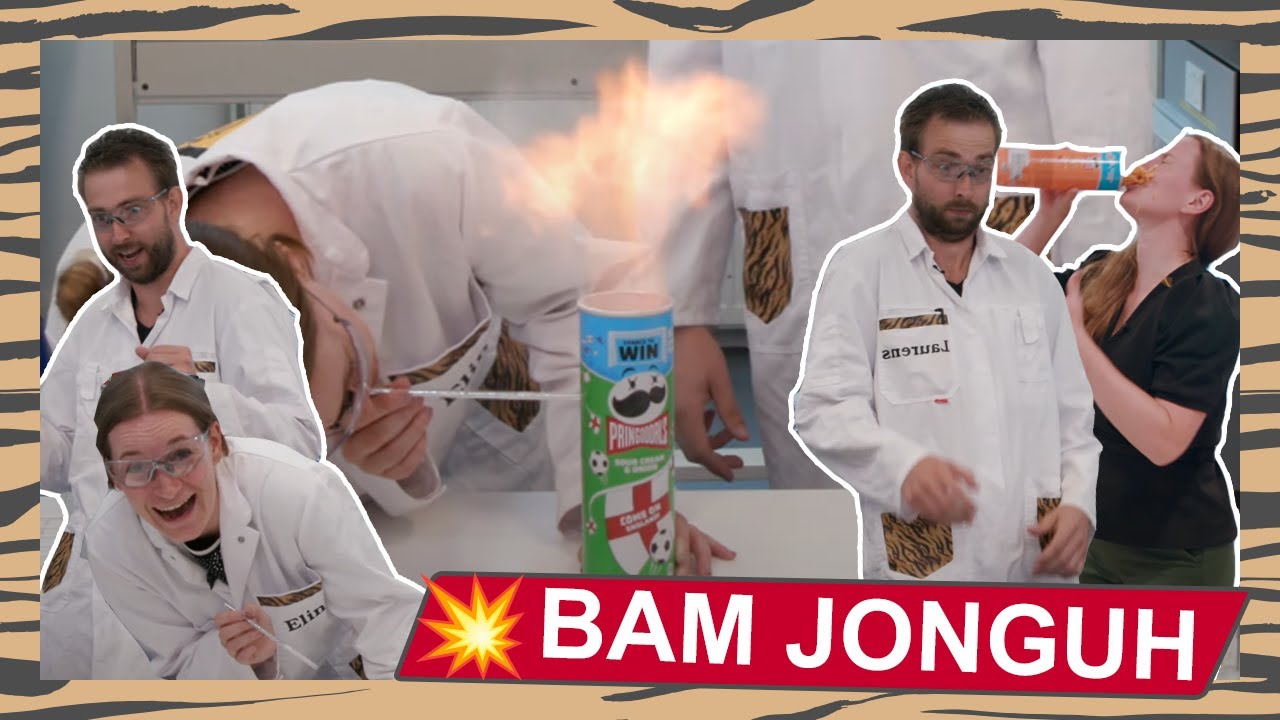 Zo 'ne grote vuurbal jonge! Stofexplosie met poedersuiker