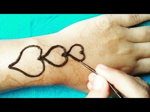 Latest Heart Shaped Mehndi Designs For Beginners || Heart Mehndi ...