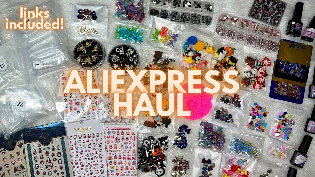 ALIEXPRESS NAIL HAUL Nail Charms, Rhinestones, Stickers and More