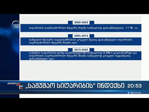 ქვეყანაში „სამუშაო სიღარიბის დონე“  ისტორიულ მინიმუმზეა