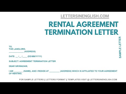 वीडियो: किरायेदारी समझौते को समाप्त करने के लिए आप एक पत्र कैसे लिखते हैं?