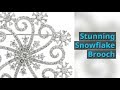 Stunning Snowflake Brooch - Snowflake Jewelry - Snowflake Beaded Pin