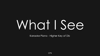 What I See (feat. Chris Brown) | Elevation Worship | Piano Karaoke [Higher Key of Db]