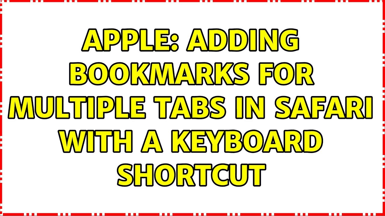 safari bookmark keyboard shortcut