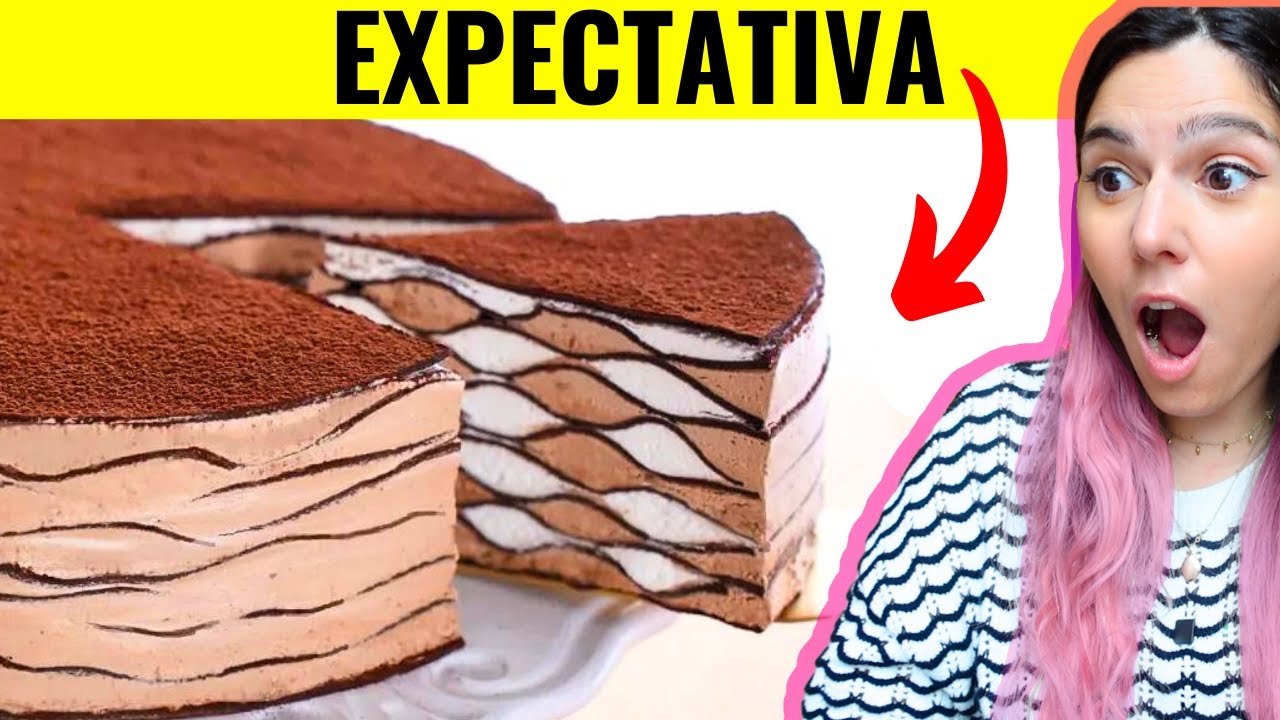 PASTEL de CREPES (AESTHETIC) a PRUEBA!😳 *CARO Vs RECETA VIRAL!*