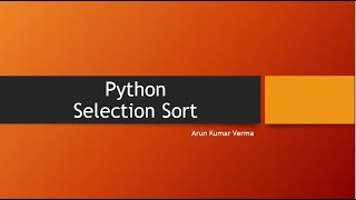 39. Python - Selection Sort