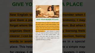 GIVE YOUR WORDS A PLACE | English Reading &amp; Listening Practice (A2-B1)