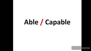 Able or Capable | Difference between Able and Capable | Concept Clear