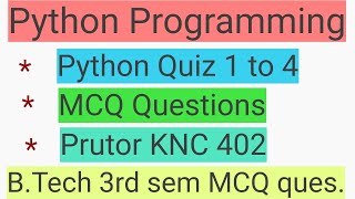 Python Quiz Questions And Answers | Python MCQ Questions And Answers | AKTU  MCQ Question 2021 |