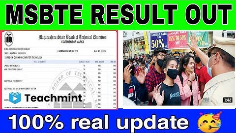 MSBTE SUMMER RESULT 2021 | msbte result date 2021 msbte summer result msbte summer result teachmint