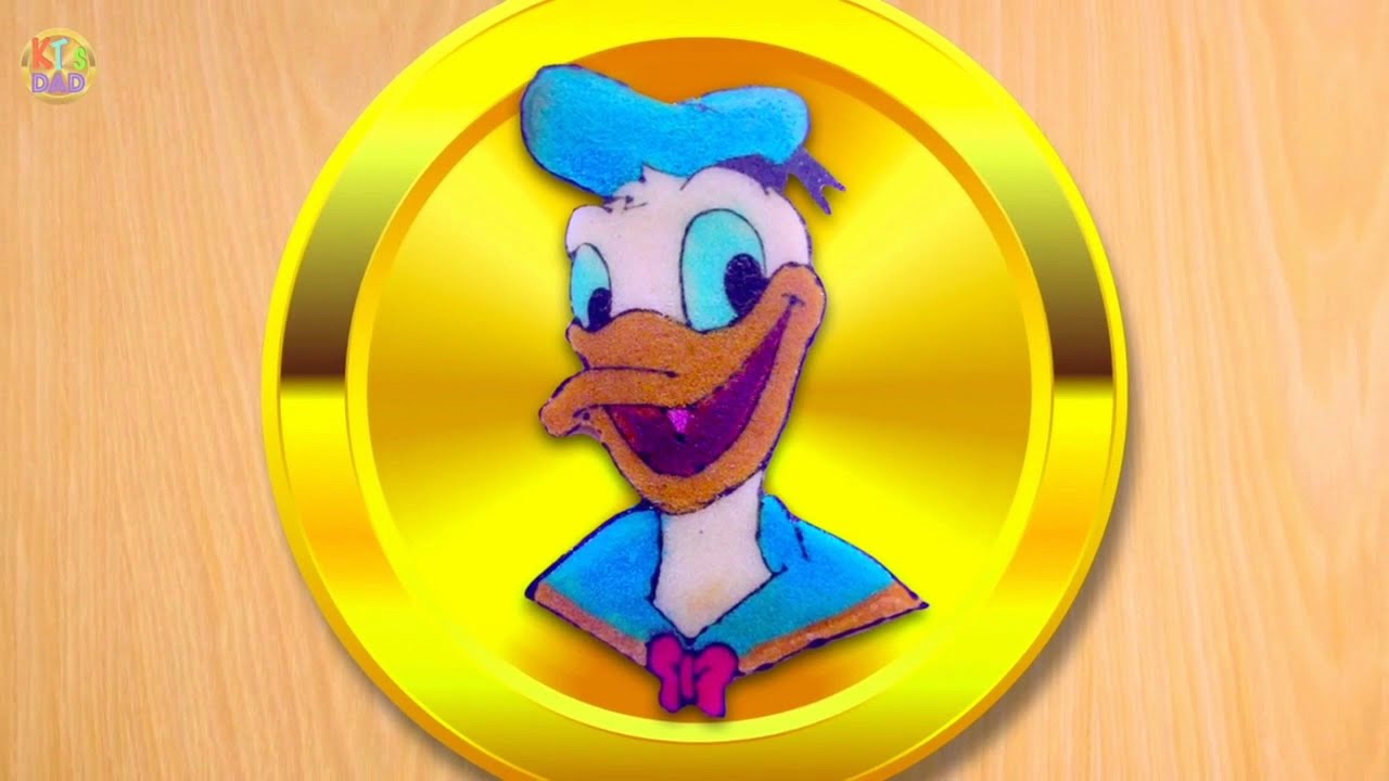 Pancake Arts Donald Duck, Pancake Disney Princess Cinderella, Papa Smurf by KT's Dad YouTube