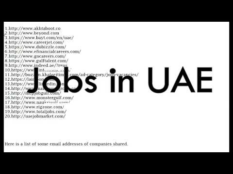 Jobs in Dubai by email and websites