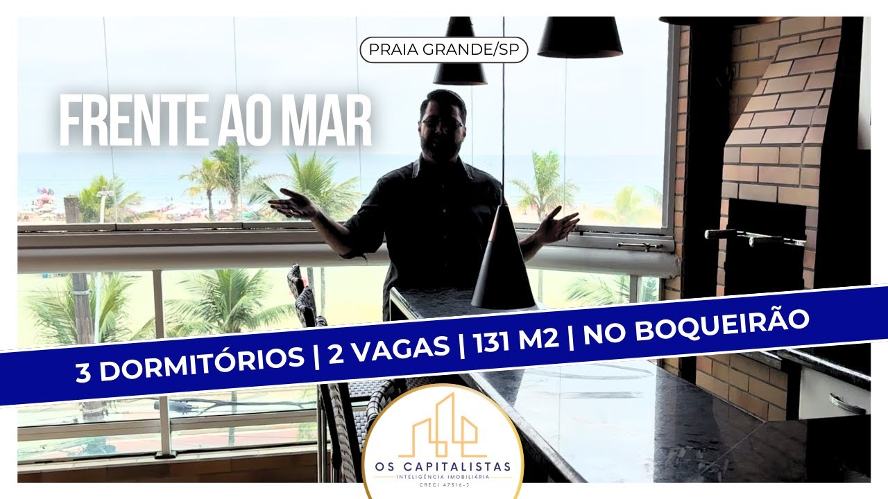 Frente ao mar | Apartamento 3 dormitórios 2 suítes | 2 vagas de garagem no Boqueirão
