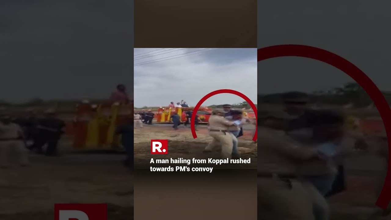 Security Breach At PM Modi's Event In Karnataka's Davangere As Man Rushes To PM's Convoy | 