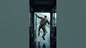 الحافلة على وشك السقوط لكنه أنقذهم بالحبل 