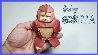 BABY GORILLA ORIGAMI (TUTORIAL) Designed by Toshio Go-Hara