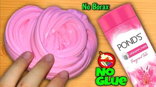 NO GLUE PONDS POWDER SLIME👅🎧 How to make a Slime with Ponds Powder and Flour without Glue or Borax