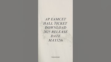 AP EAMCET 2025 Hall Ticket Released! | Download Now 📥