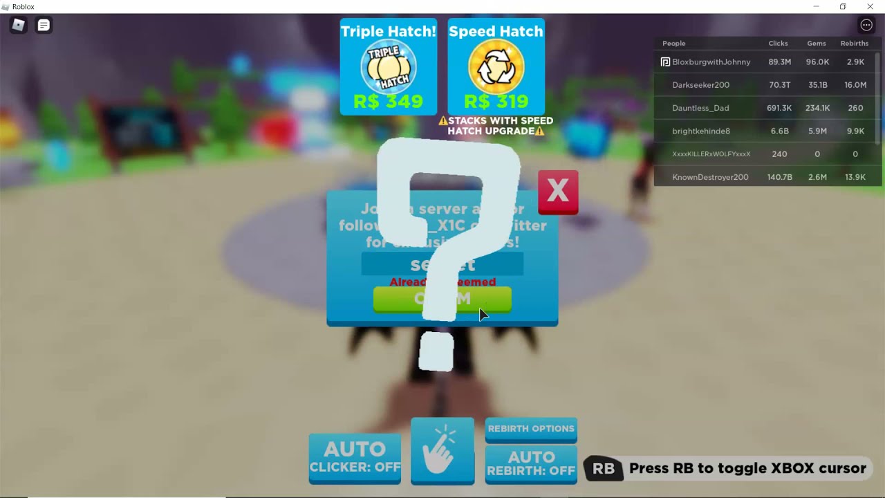 clicking havoc codes free pets