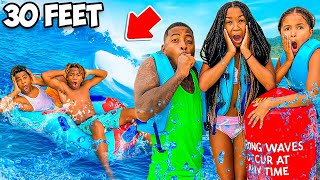 WE WENT BACK TO TYPHOON LAGOON WATERPARK & SWIMMED IN THE 30 FEET WAVE POOL!!😱🏄‍♂️