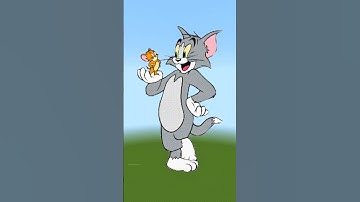 Tom & Jerry Pixel Art in Minecraft 🐭🐱🔥 | Classic Cartoon Duo Build