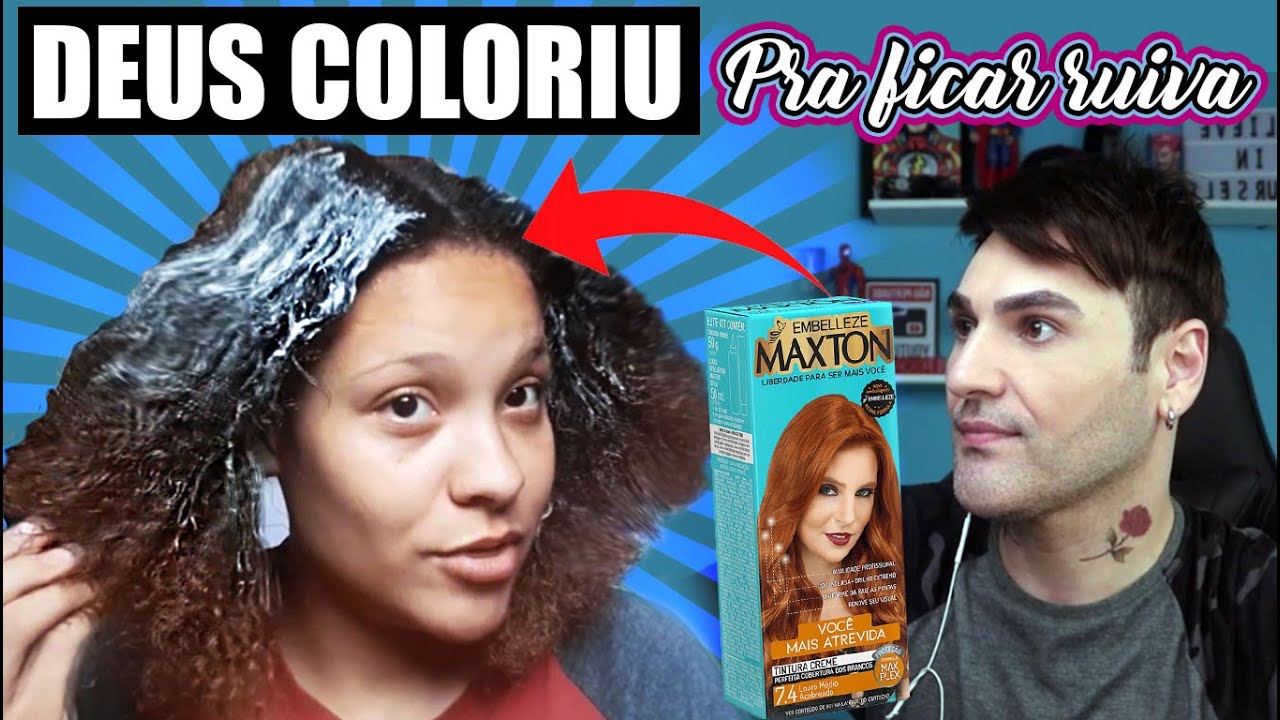 QUERIDONA CACHEADA DESCOLORINDO E FICANDO RUIVA COM 7.4 DA MAXTON E UMA BEBÊ RECENTE