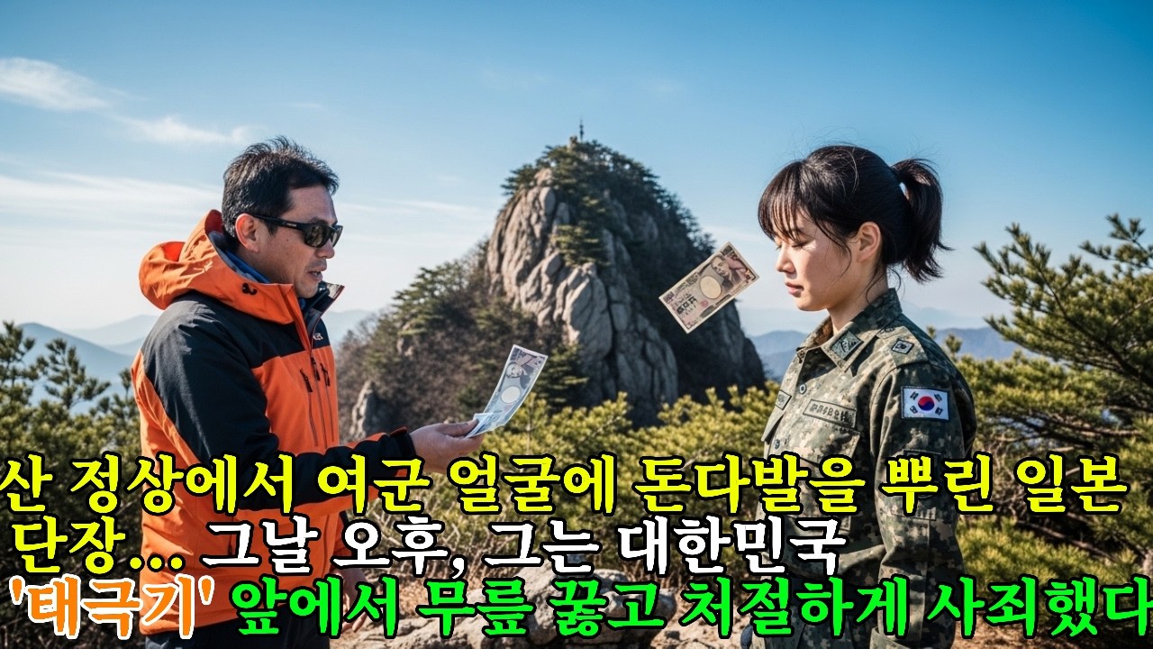 산 정상에서 여군의 얼굴에 돈을 던진 일본 대표단장. 그날 오후, 그는 태극기 앞에서 무릎 꿇고 사죄해야 했다 [군대 썰] [오디오북]