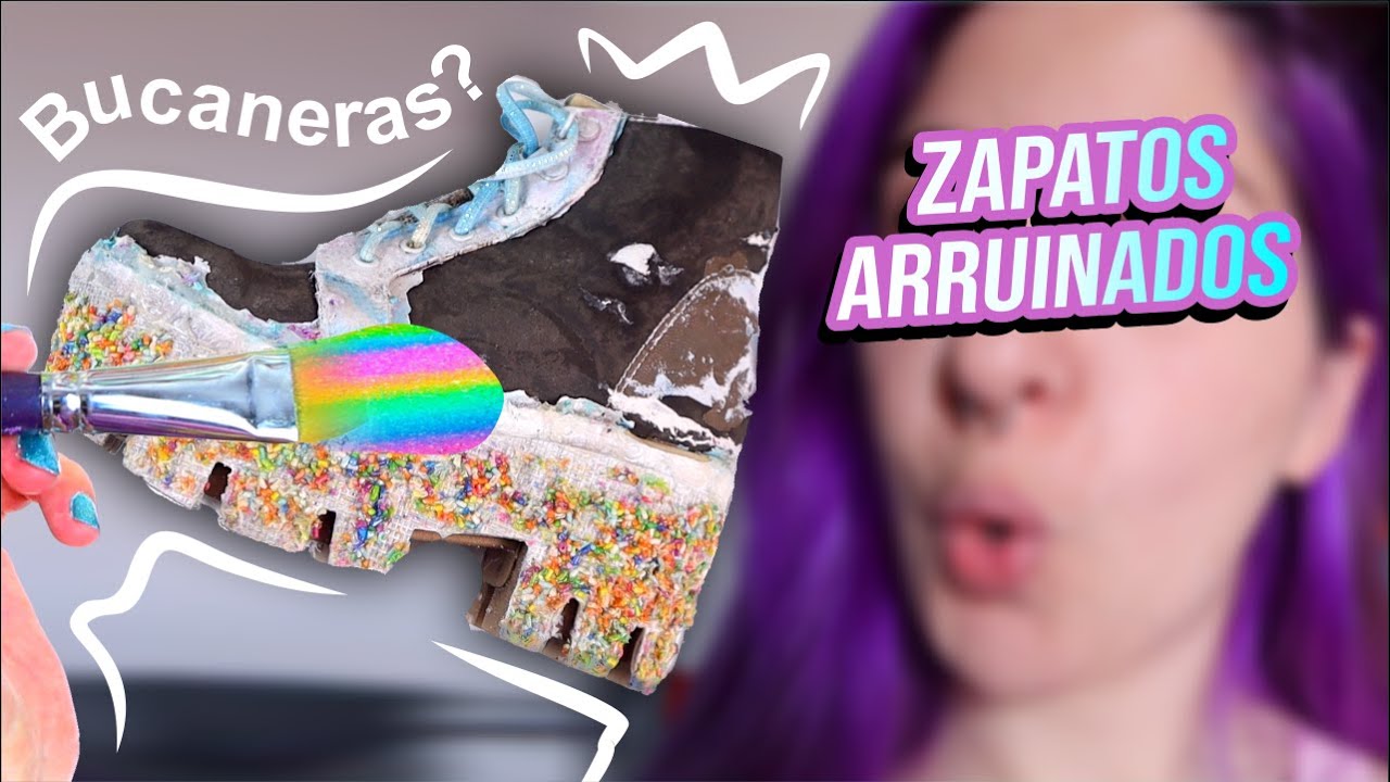 BUCANERAS con un PANTALON VIEJO | Pintando zapatos arruinados #2