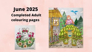 June 2025 Completed Adult colouring pages