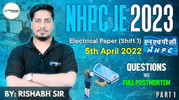 NHPC JE EE PAPER SOLUTION | PART-1 | NHPC JE 2023 | RISHABH SIR #nhpcje #rrbje #sscje2023
