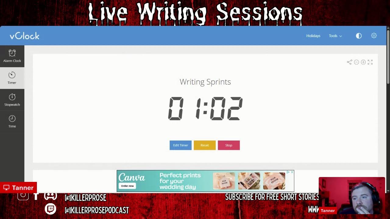 Live Writing Sprints 4/16/2025