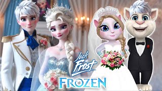 My talking Angela 2 | Elsa and Jack Frost Couple's wedding💍 | cosplay