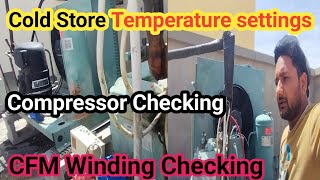 Cold Store Chiller Ac Compressor Checking And CFM Checking Very Easy And Simple//Condenser Fan Motor