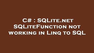 C# : SQLite.net SQLiteFunction not working in Linq to SQL