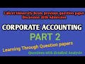 Calicut University Third Sem Bcom Corporate Accounting Previous Questions paper Discussion part 2