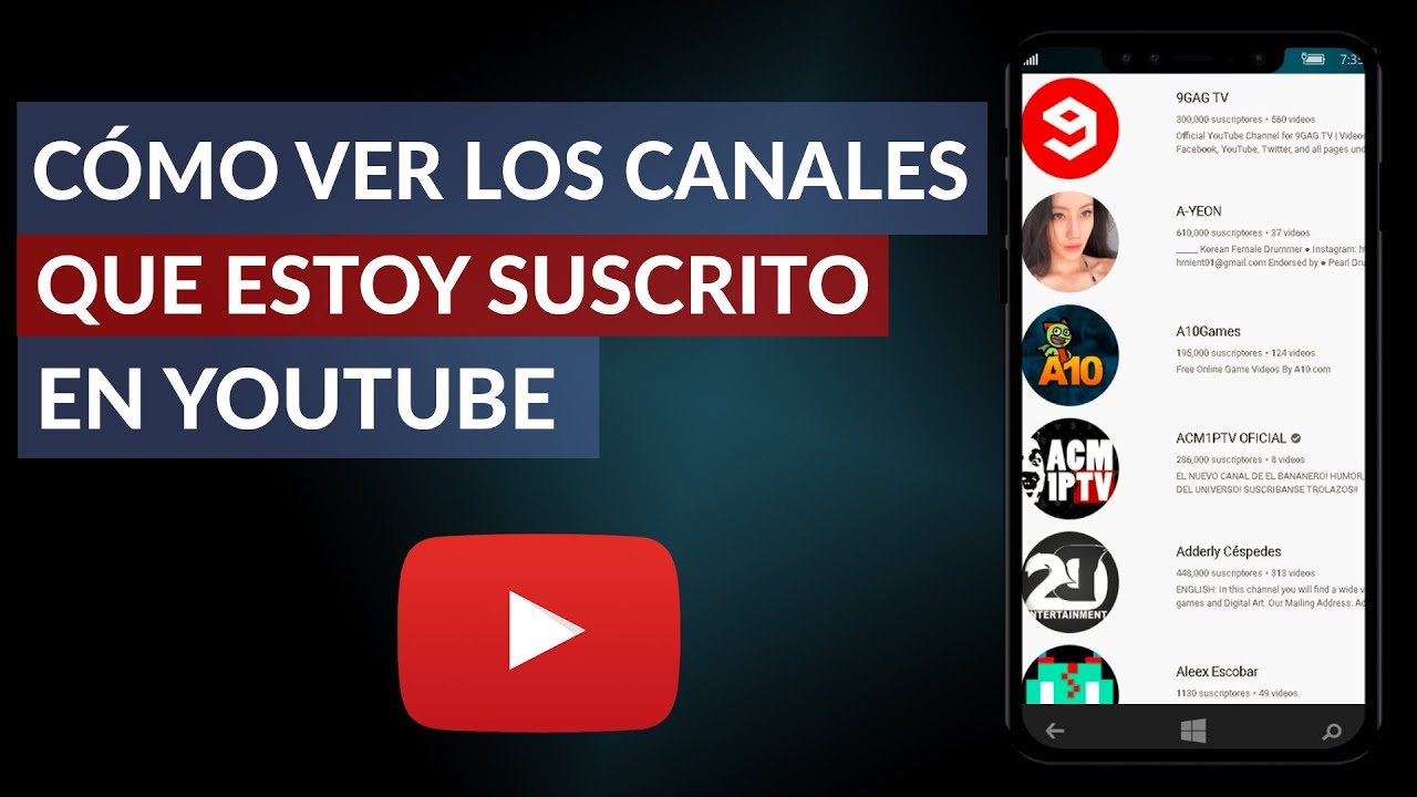 Cómo Ver los Canales a los que Estoy Suscrito en YouTube Desde PC - YouTube