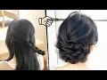 簡単！アイロンなし！三つ編み２本の大人可愛いまとめ髪のヘアアレンジ！ SIMPLE UPDO  |  Quick and easy hair tutorial| Updo Hairstyle