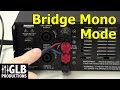 How to set up and connect a power amplifier in bridge mode
