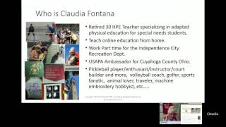 Claudia Fontana, Author Pickleball CPR, Powerpoint Part 1