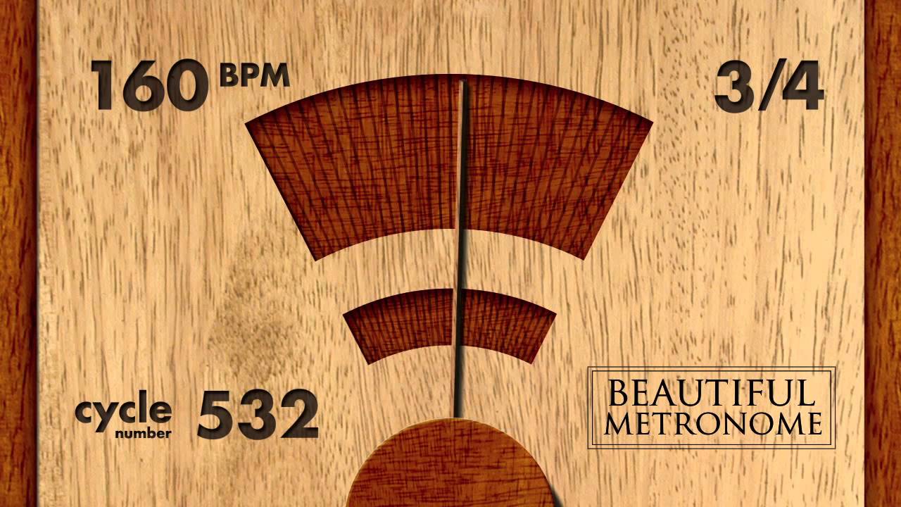 160 Bpm 3/4 Wood Metronome Hd