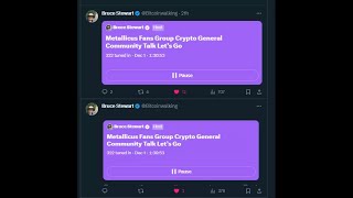 Metallicus Fans Group Community Talk on X Space Host Bruce Stewart Web Auth Wallet 20231201