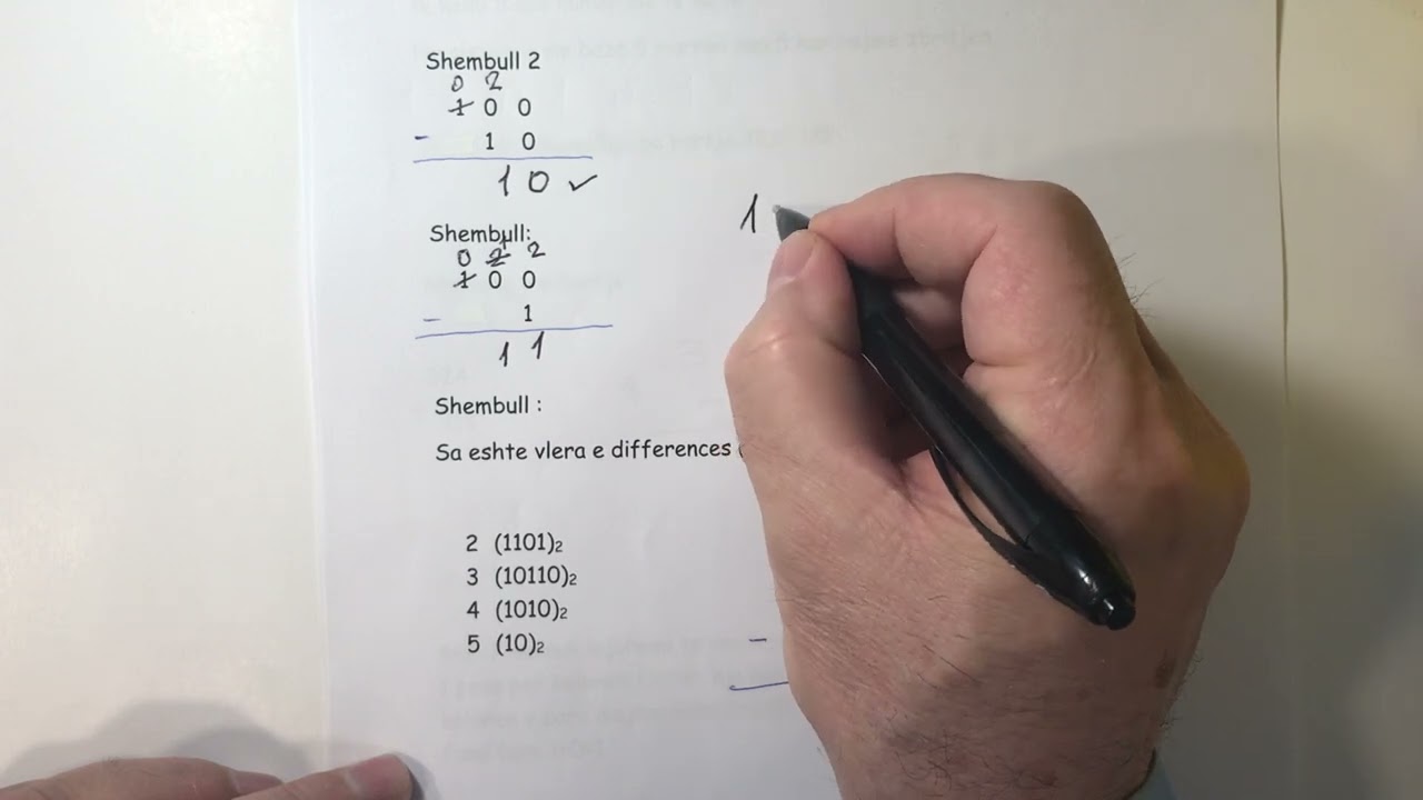 Mbledhja dhe zbritja e numrave me baze 2 (binar) dhe baze 5