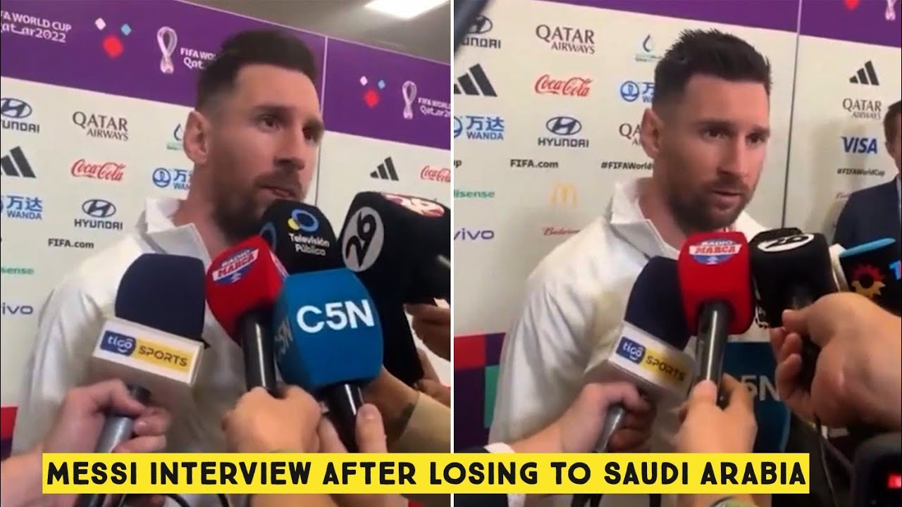😓 Messi Sad Post Match Interview after Losing to Saudi Arabia - YouTube