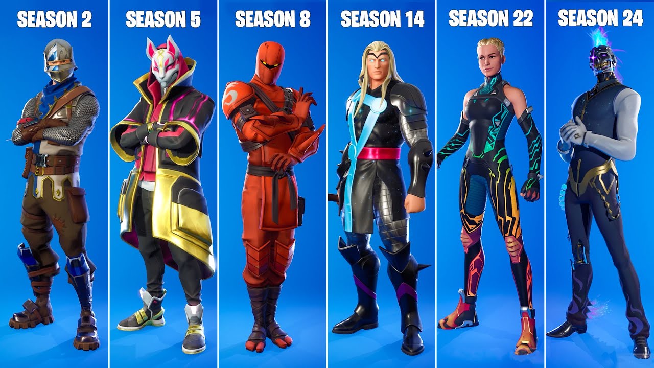 Evolution of Fortnite Tier 1 Battle Pass Skins (Season 1 Season 24