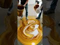 THIS FLOOR IS UNREAL 😱 Golden Metallic Epoxy Transformation! #epoxyfloor #luxury #diy