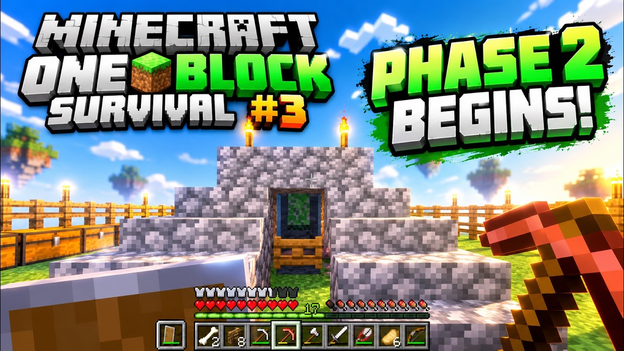 Minecraft OneBlock Survival #3 | PHASE 2 Begins! ⛏️ - YouTube